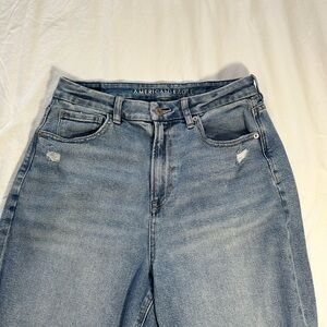 American Eagle Outfitters Women's Light Blue Straight Leg Jeans